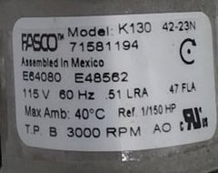 C-Frame Fasco 1CF150 Motor – 1/150 HP Replacement (No Fan Blade) | OEM Fasco K130 Equivalent