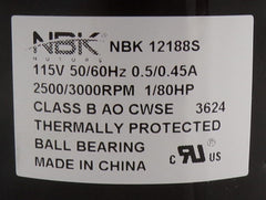 Blower Motor | S-Pole 115V 60 Hz, Rpm 3000 (1TDP1) | NBK-12188S