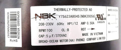 Condenser Fan Motor 1/12 HP 208/230V 1100 RPM – Replaces Genteq 5KCP39BGY539S – NBK-20056