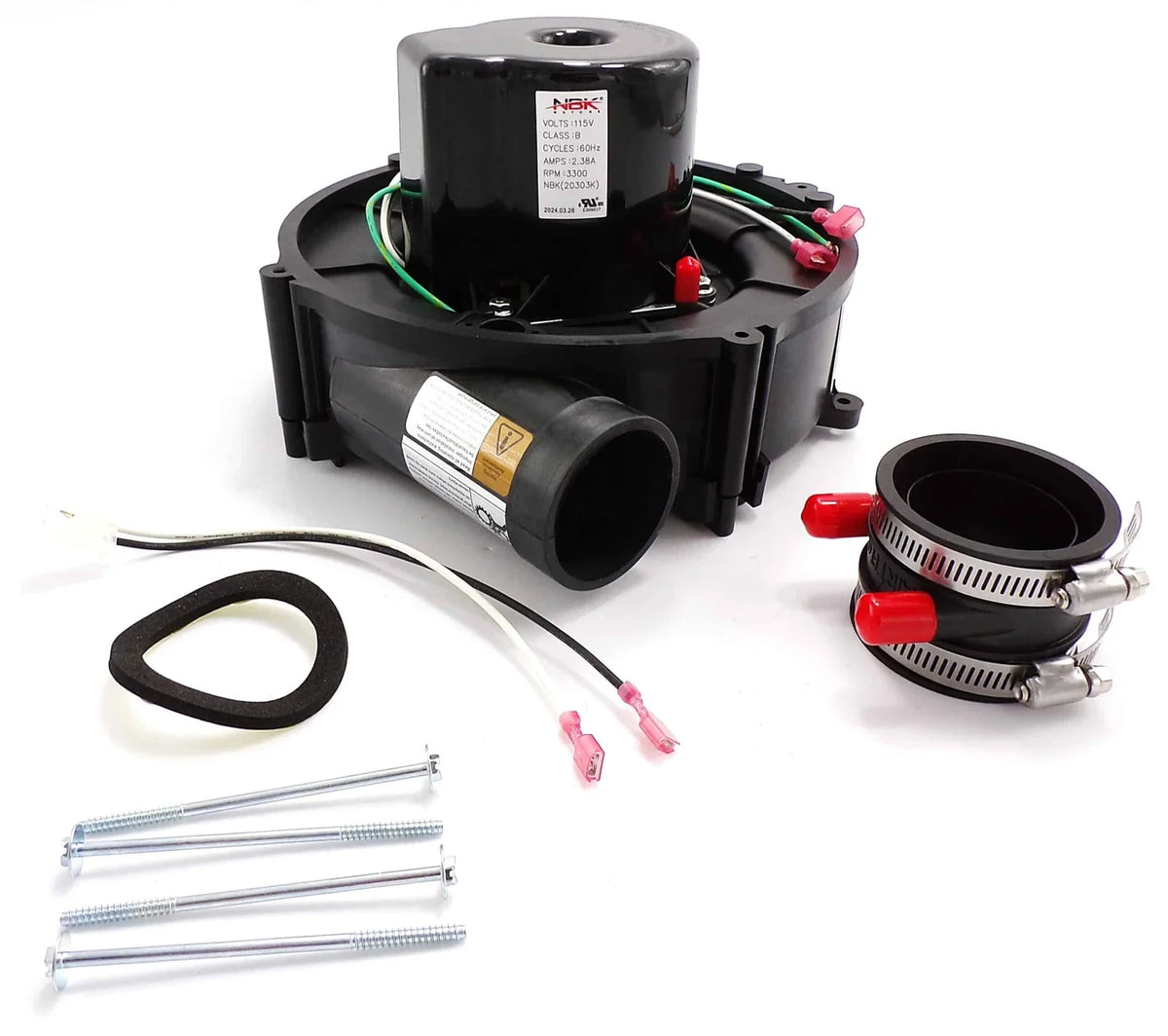 Blower Motor 115V, 60Hz, 2.38A, 2900 Rpm, 75.6 Cfm, 1 Speed, Cw Rotation