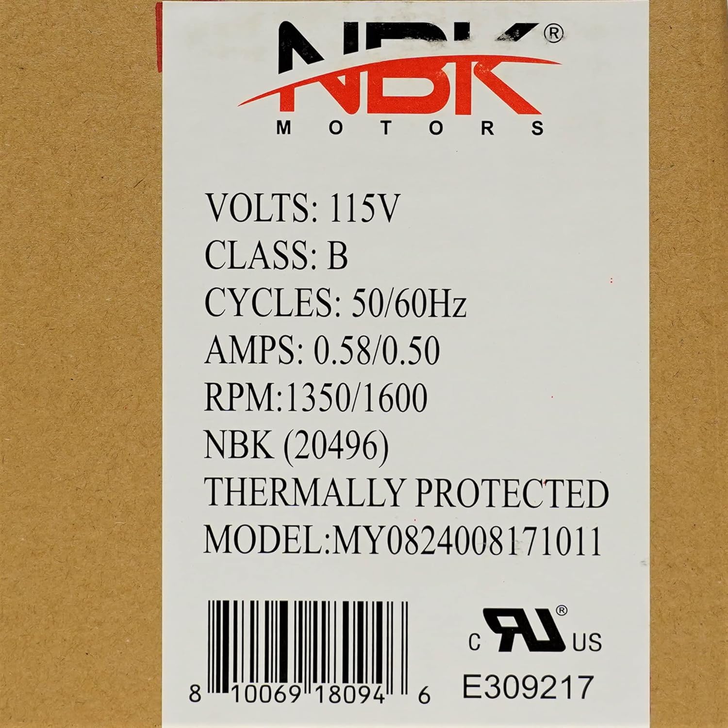 Blower Motor 115V | NBK-20496