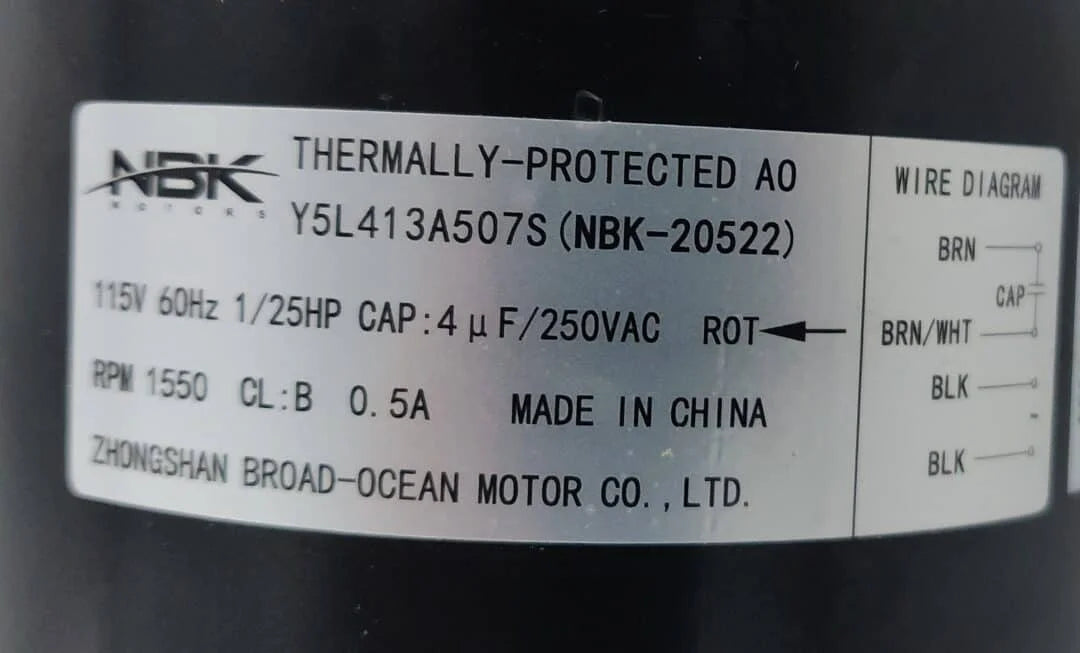 Blower Motor 115V – Replaces Fasco D333 Century 322 7108-6416 – NBK-20522