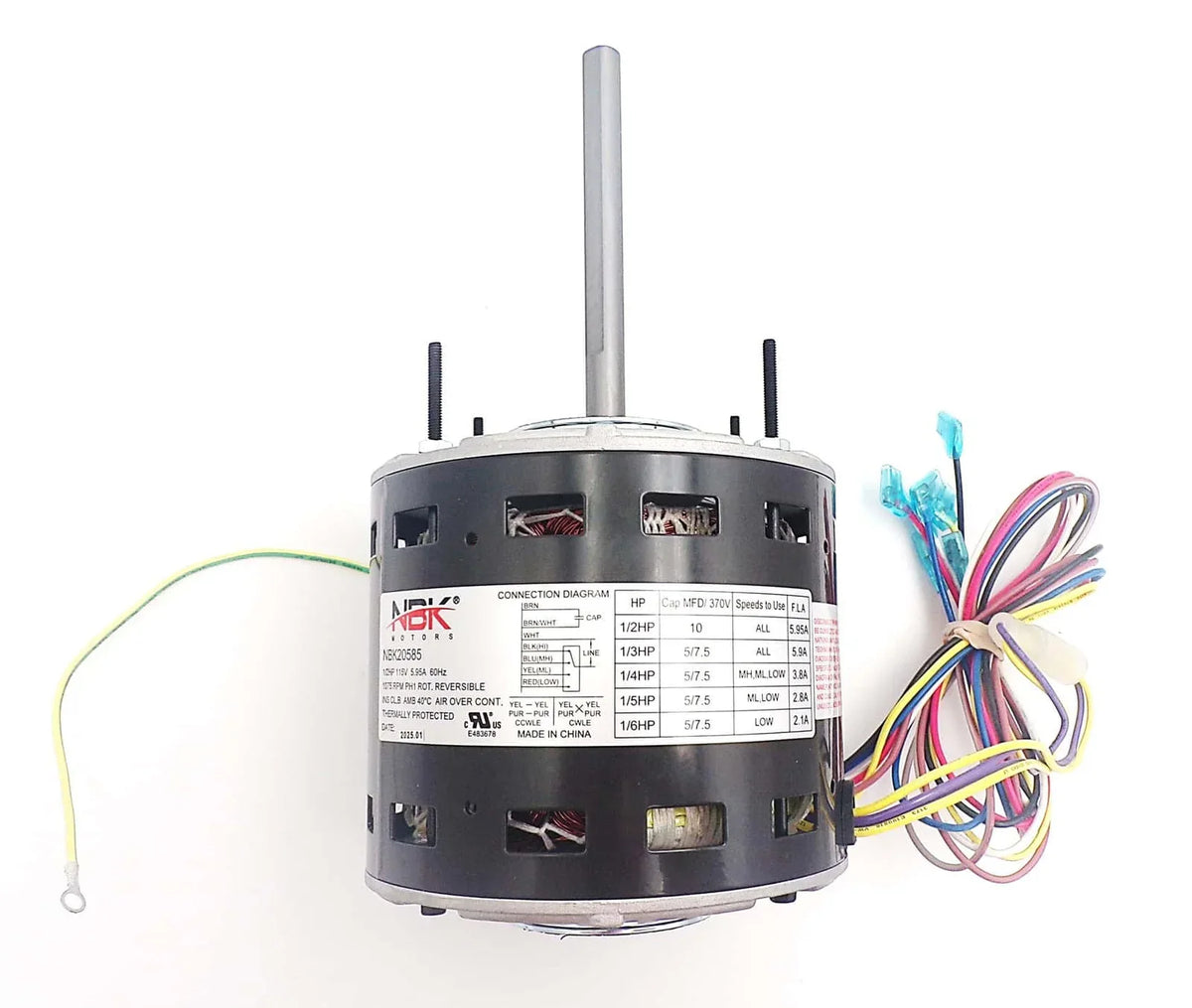 Blower Motor 115V, 1075 Rpm, 1/2-1/6 Hp | NBK-20585