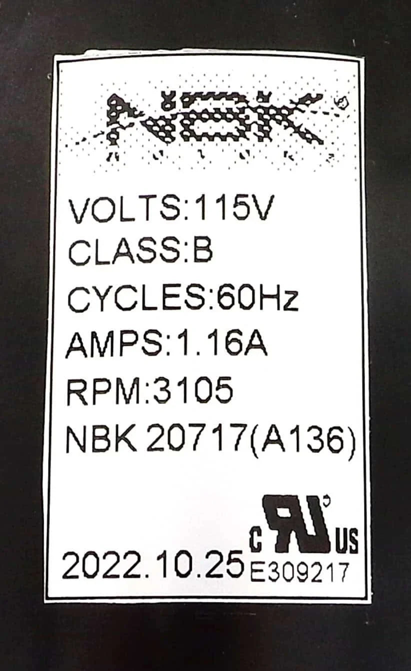 Blower Motor 115V 60Hz A136 – Replaces Fasco A136 A991 – NBK-20717