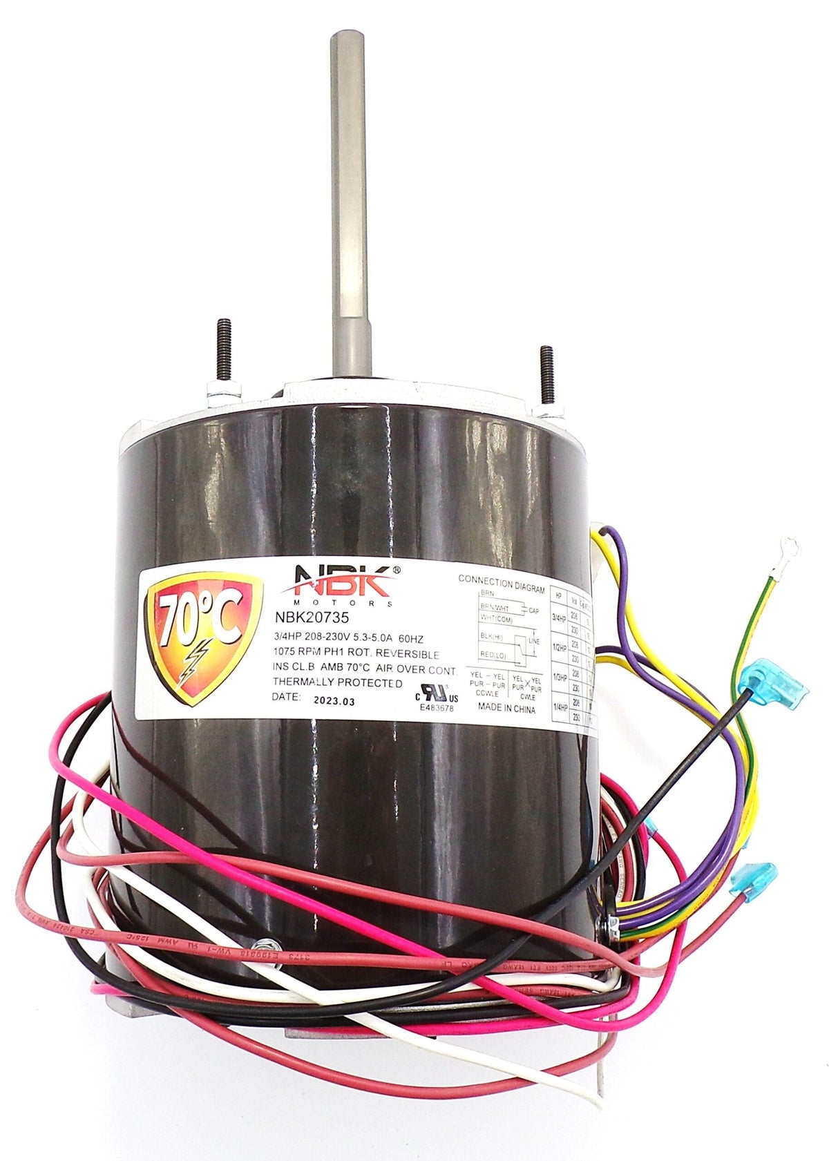 Condenser Motor 208-230V, 1075 RPM, 3/4-1/4 HP | NBK-20735