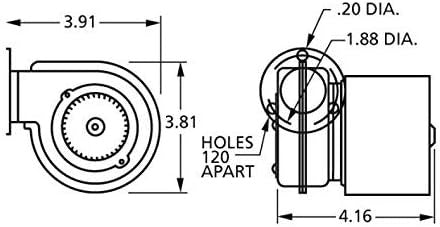 Centrifugal Blower Motor (1C15) – 15 CFM C-Frame Fan Replacement Motor (Fasco 50745-D500)