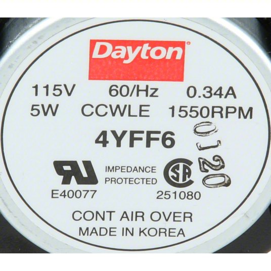 1MMBS4 Morrill Motor – 1/150 HP, Single Speed, Counter-Clockwise (Fits Buck Stove Models 26000, 27000, 28000)