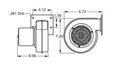 Centrifugal Blower Motor Fasco 1C135 – 135 CFM C-Frame Replacement Motor (OEM #50752-D500)