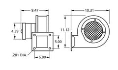 Centrifugal Blower Motor 1C500 – 500 CFM C-Frame Blower for Woodchuck, Lilly Furnace & Country Flame (Fasco 50769-D500)
