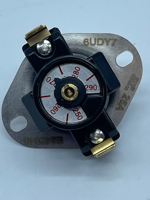 Adjustable Temperature Limit Controller | 6UDY7 | Open on Rise, SPST, 210°F–290°F | Surface Mount Thermo-Disc