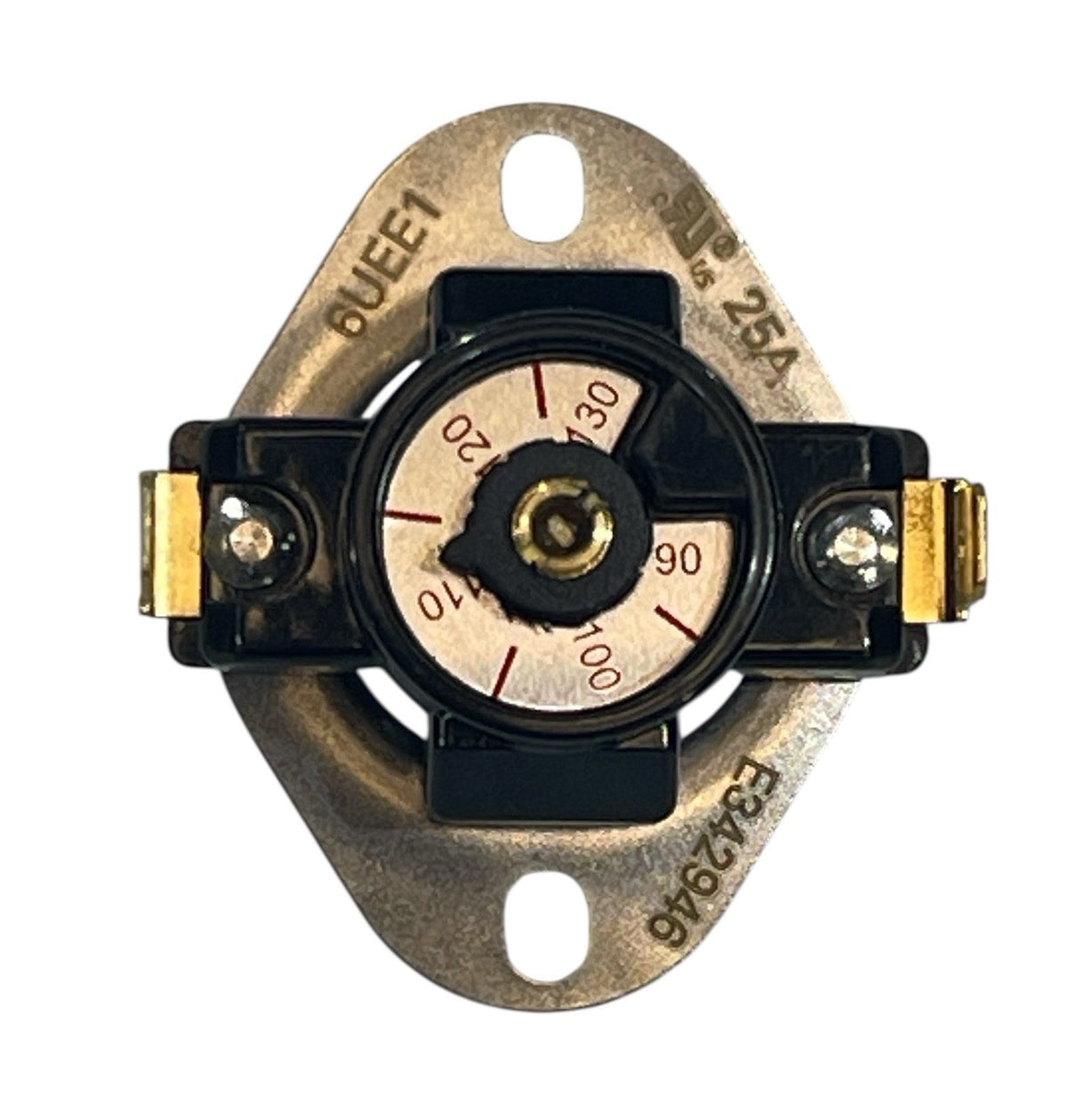 Adjustable Temperature Limit Controller | 6UEE1 | Close on Rise, SPST, 90°F–130°F Closing, 70°F–110°F Opening | Surface Mount Thermo-Disc