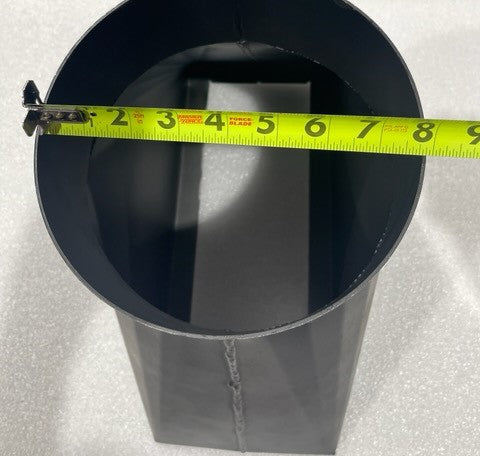 Black Bart Steel Transition Stack | 14" x 4" to 8" Round | Part #9BBS2