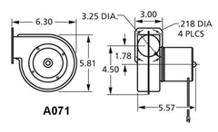 Centrifugal Blower Motor 1C71 | 71 CFM C-Frame Replacement Motor (Fasco A071)