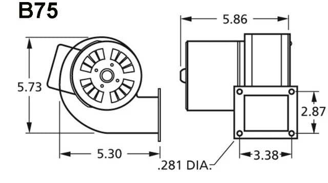 Centrifugal Blower Motor 1C75 – 75 CFM C-Frame Replacement Motor (Fasco B75)