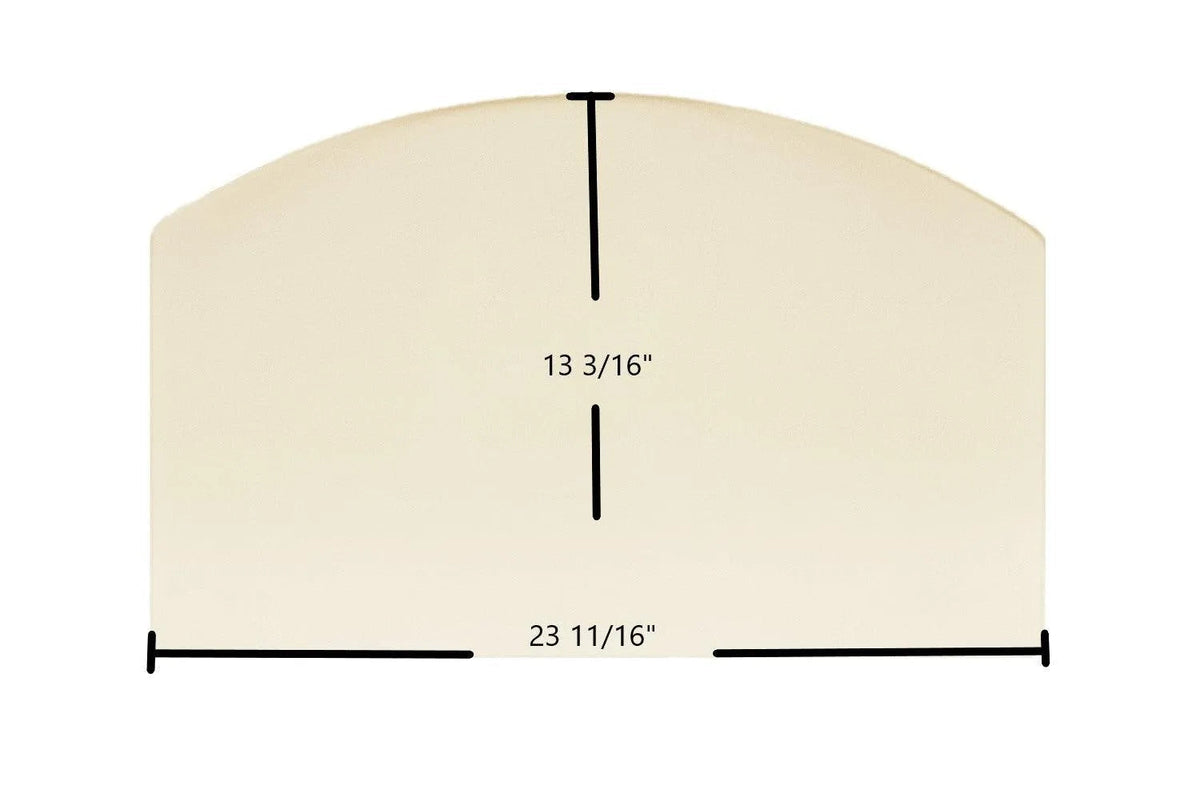 BIS Traditions CE / Montecito Single Door Glass Replacement – 23 5/8" x 13 3/16" Archtop High-Temperature Ceramic Glass Panel (SR2222-01)