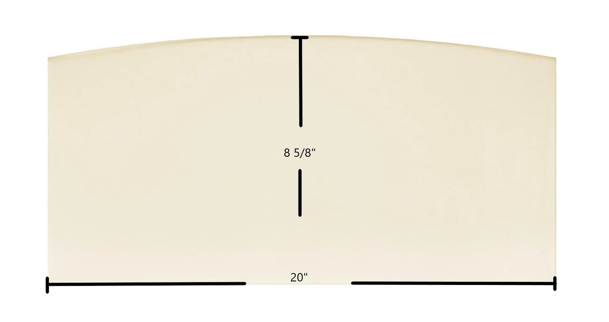 Blue Ridge Medium Door Glass Replacement – 20" x 8 5/8" Archtop High-Temperature Ceramic Glass Panel (7GBRM)