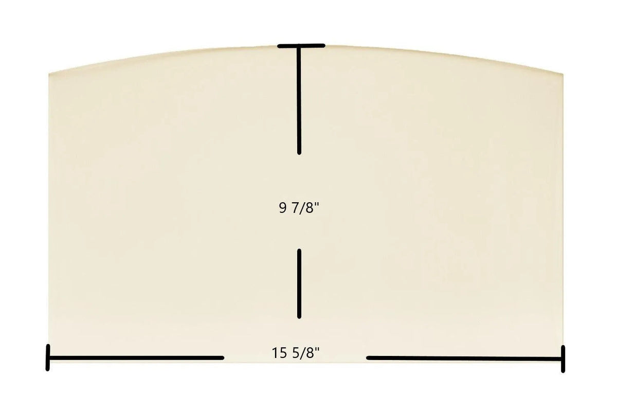 Blue Ridge Small Single Door Glass Replacement – 15 5/8" x 9 7/8" Archtop High-Temperature Ceramic Glass Panel (7GBRS)