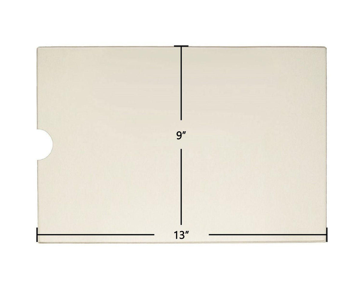 Brass Flame KS-1000DL Ceramic Glass Panel with Notch | 13" x 9" | KS100DI