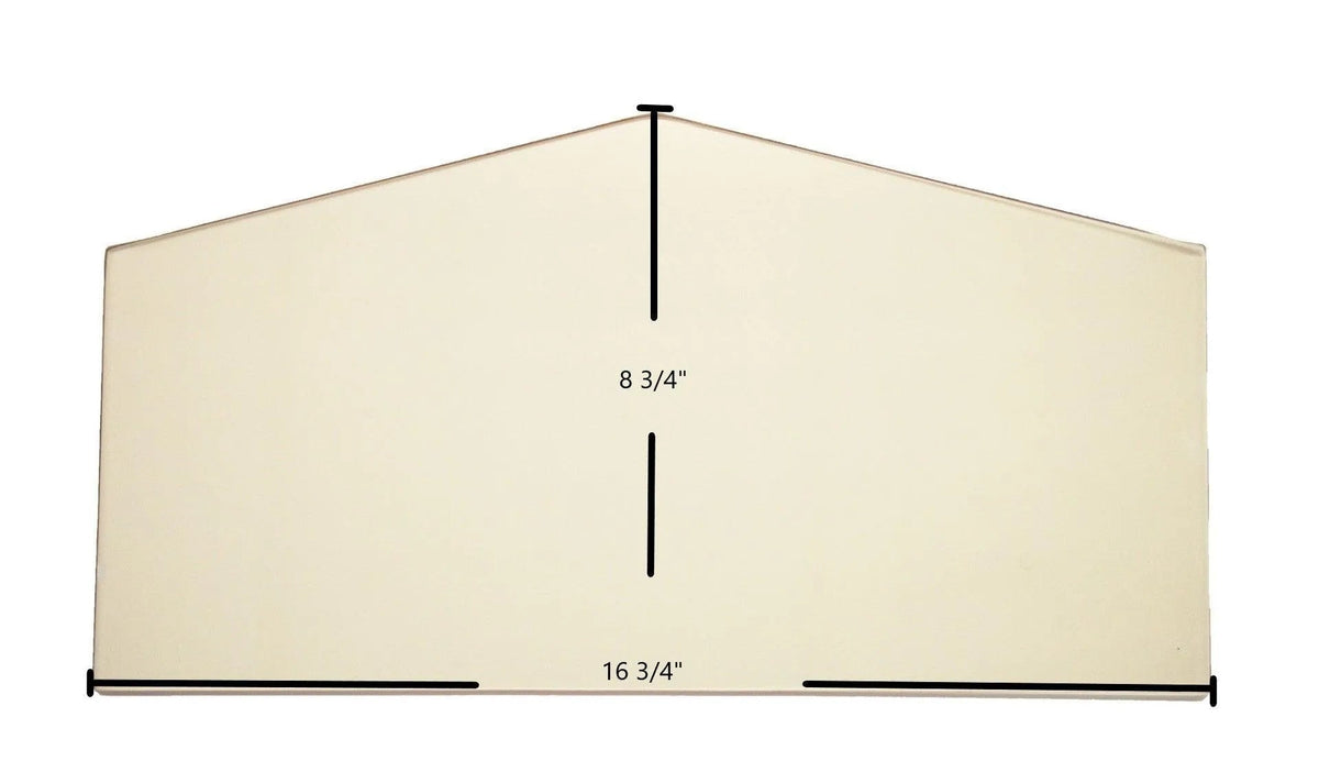 Century S171E, S273E, S373E, FW270029, S10011 Archtop Door Glass – 16 3/4" x 8 3/4" High-Temperature Ceramic Glass Panel (SE63005-S31128)