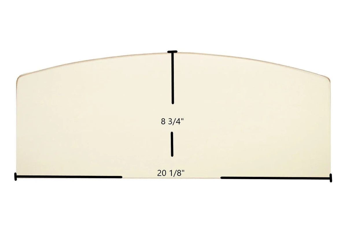 Century Whistler, DB05152 Archtop Door Glass – 20 1/8" x 8 3/4" High-Temperature Ceramic Glass Panel (SE02722-01)