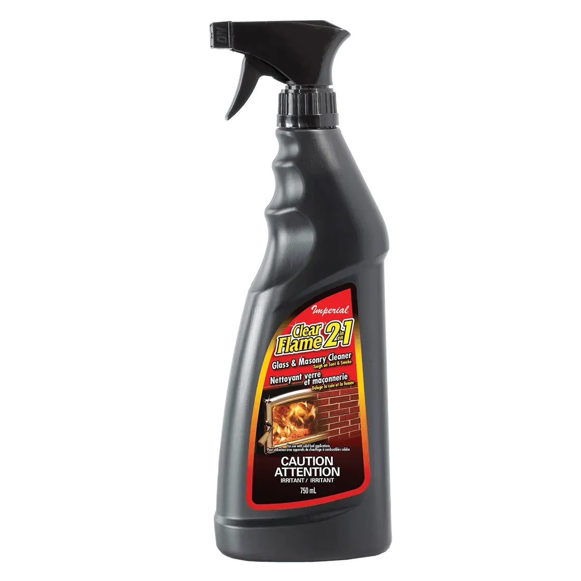 Clear Flame 2-in-1 Glass & Masonry Cleaner – 25 fl. oz. | KK0330 | Heavy-Duty Spray for Soot, Smoke & Creosote Removal