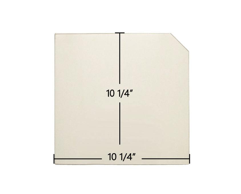 Alaska Wood Stove Replacement Glass – 10 1/4" x 10 1/4" Square with Corner Cut (Part #B09BBFR24Z)