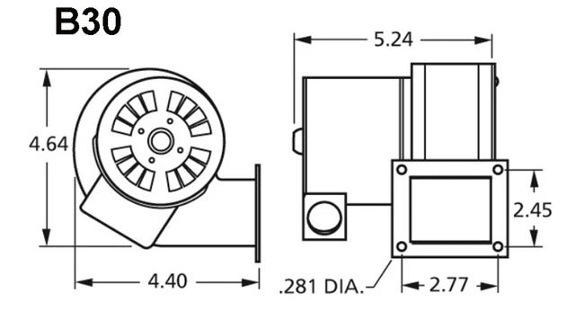 Centrifugal Blower Motor 1C45 – 45 CFM C-Frame Replacement Motor (Fasco B30)