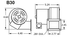 Centrifugal Blower Motor 1C45 – 45 CFM C-Frame Replacement Motor (Fasco B30)