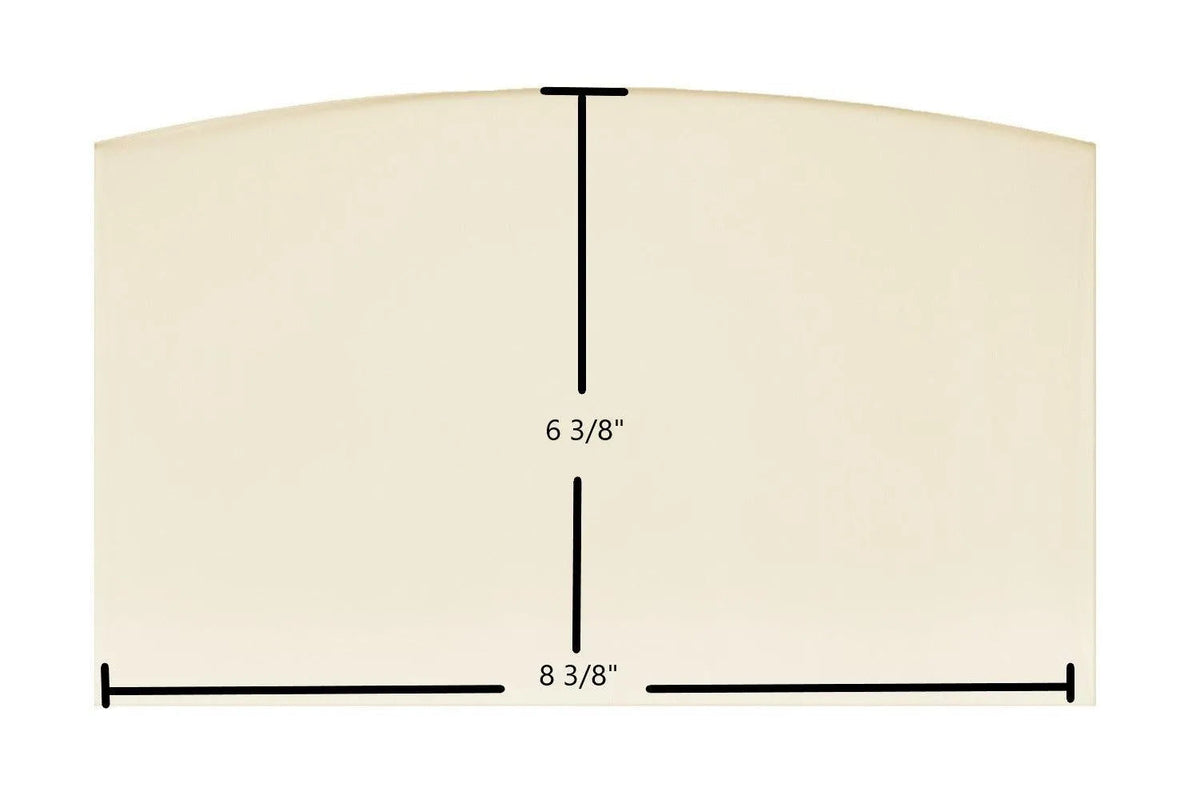 Brunco Hearthglow Archtop Door Glass Replacement – 8 3/8" x 6 3/8" High-Temperature Ceramic Glass Panel (1B5255-A)