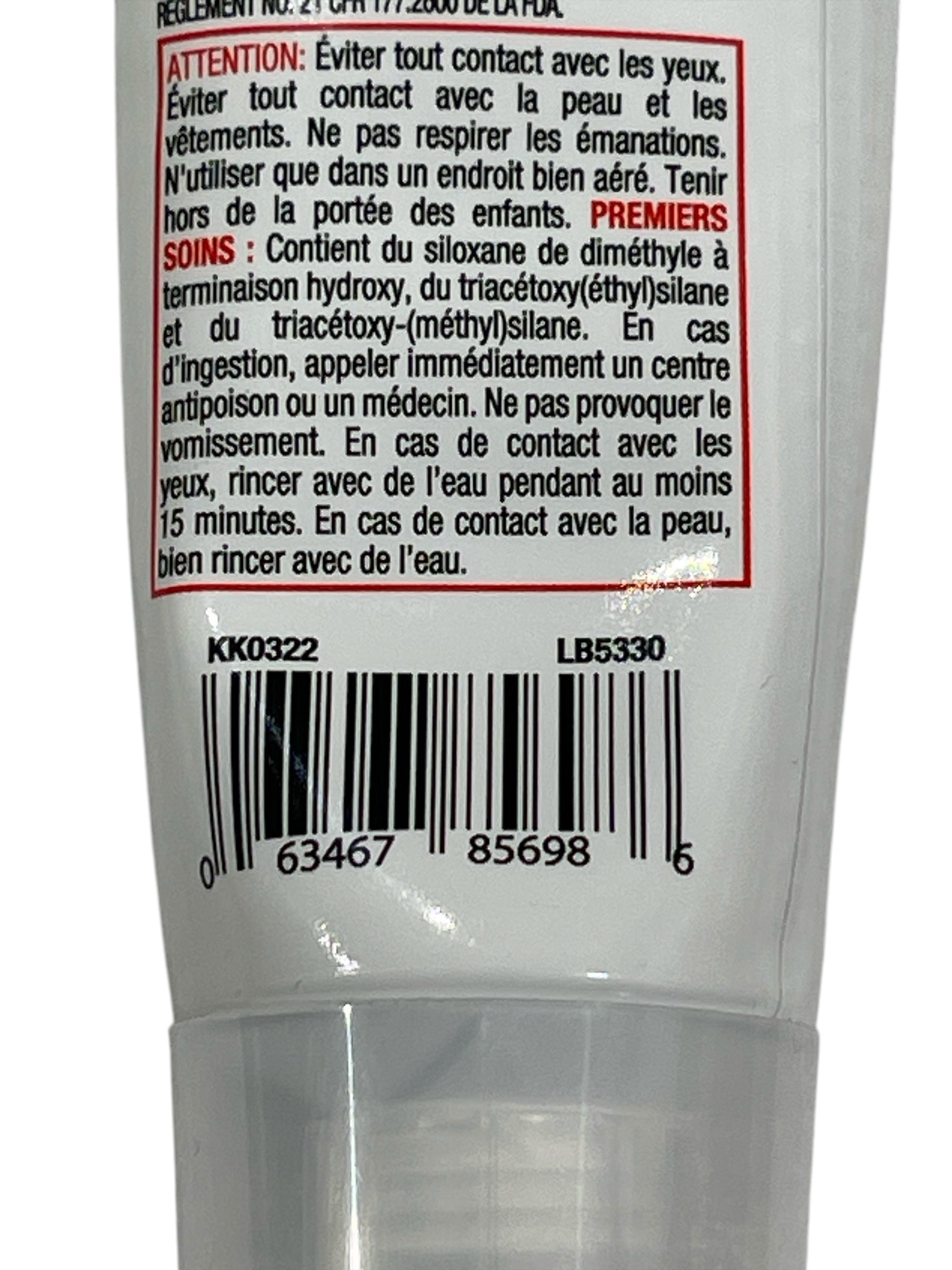 Clear Silicone Sealant – KK0322 | 2.7 oz Tube | Waterproof & Flexible | High Temp Rated to 450°F (232°C) | For Metal, Glass, Wood & Plastic