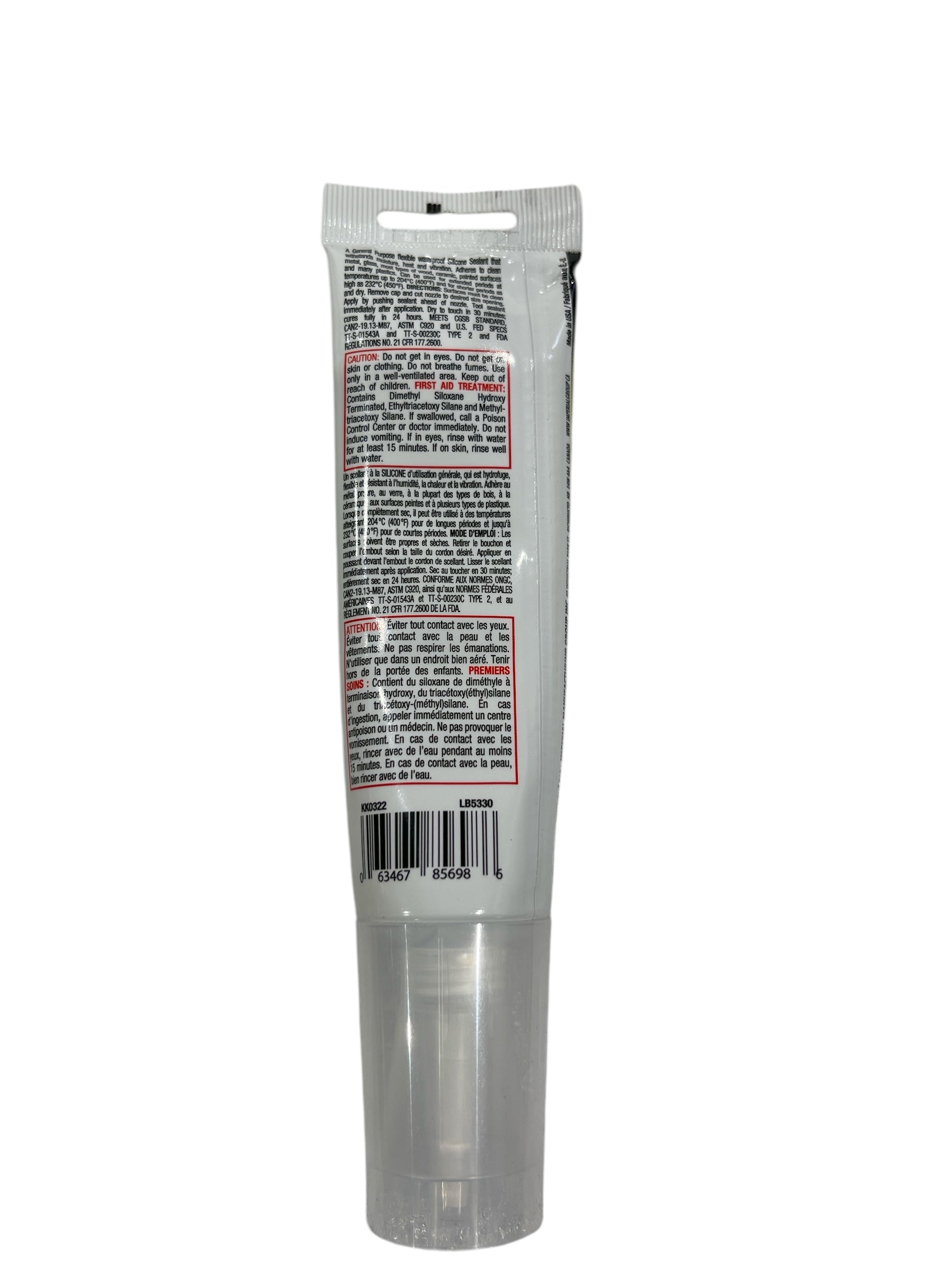 Clear Silicone Sealant – KK0322 | 2.7 oz Tube | Waterproof & Flexible | High Temp Rated to 450°F (232°C) | For Metal, Glass, Wood & Plastic
