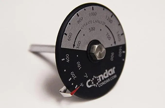 Catalytic Probe Thermometer – Condar 3-194 | 2 1/8" Copper Probe | For Dutchwest & Compatible EPA Woodstoves