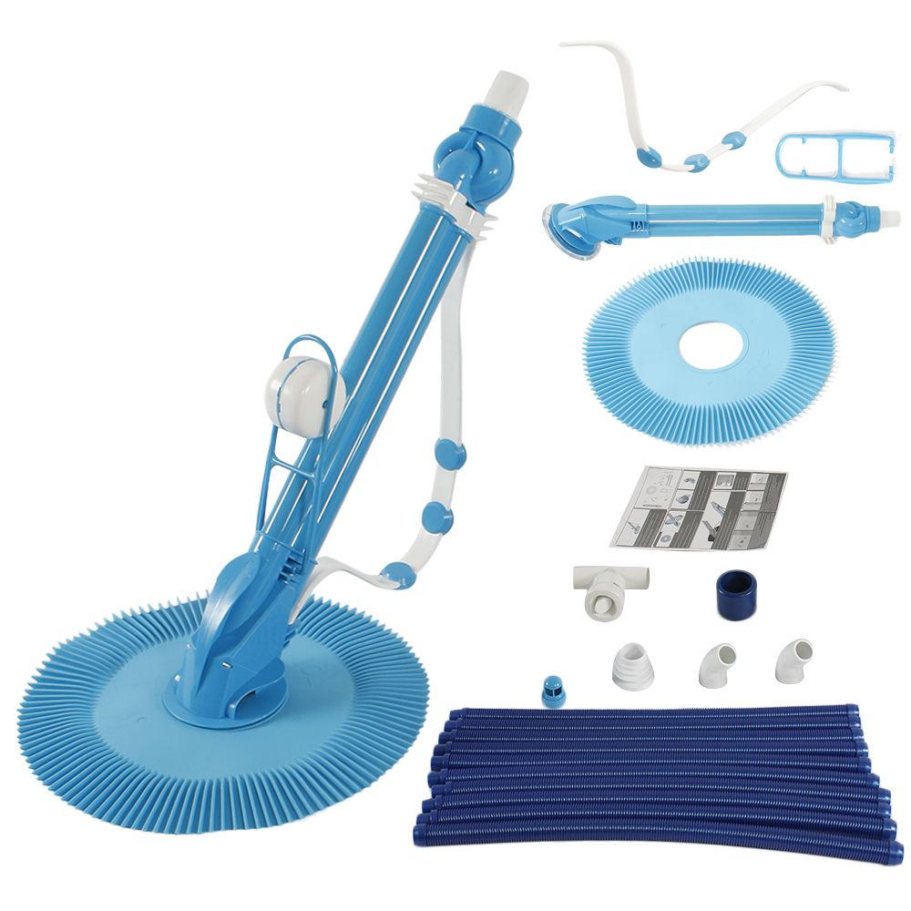 Auto Swimming Pool Cleaner with 10pcs Durable Hose Blue