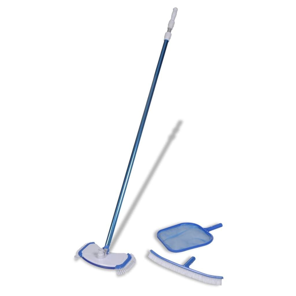 Complete Pool Cleaning Kit | Vacuum Head, Leaf Skimmer, Wall Brush, Pole, Hose & More
