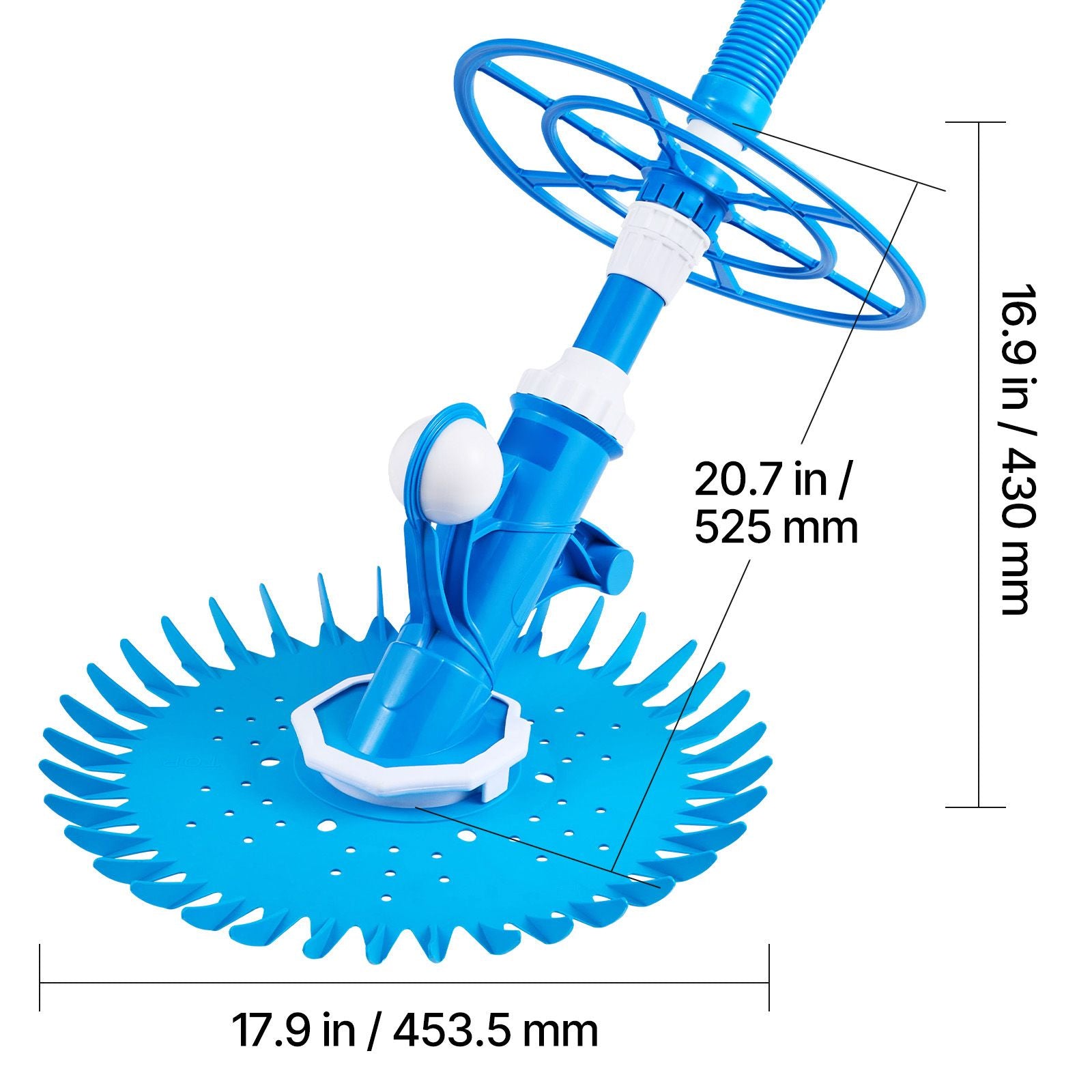 Automatic Suction Pool Cleaner | Suction-Side Pool Vacuum with 12 Hoses (33 ft) for In/Above Ground Pools up to 20x35 ft