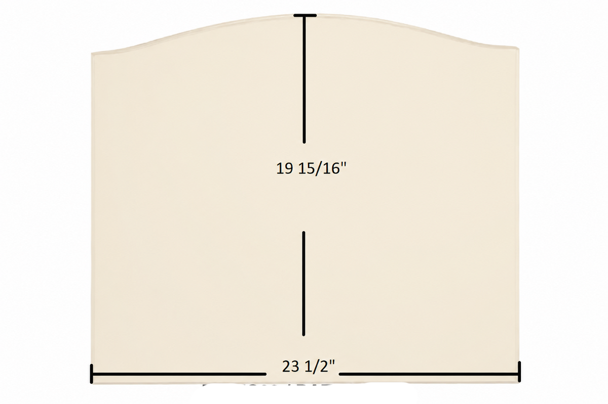 BIS Panorama Door Glass Replacement – 23 1/2" x 19 15/16" Archtop High-Temperature Ceramic Glass Panel (PR-VC03)