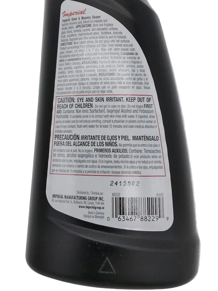 Clear Flame 2-in-1 Glass & Masonry Cleaner – 25 fl. oz. | KK0330 | Heavy-Duty Spray for Soot, Smoke & Creosote Removal