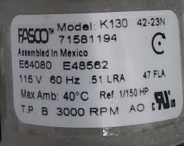 C-Frame Fasco 1CF150 Motor – 1/150 HP Replacement (No Fan Blade) | OEM Fasco K130 Equivalent