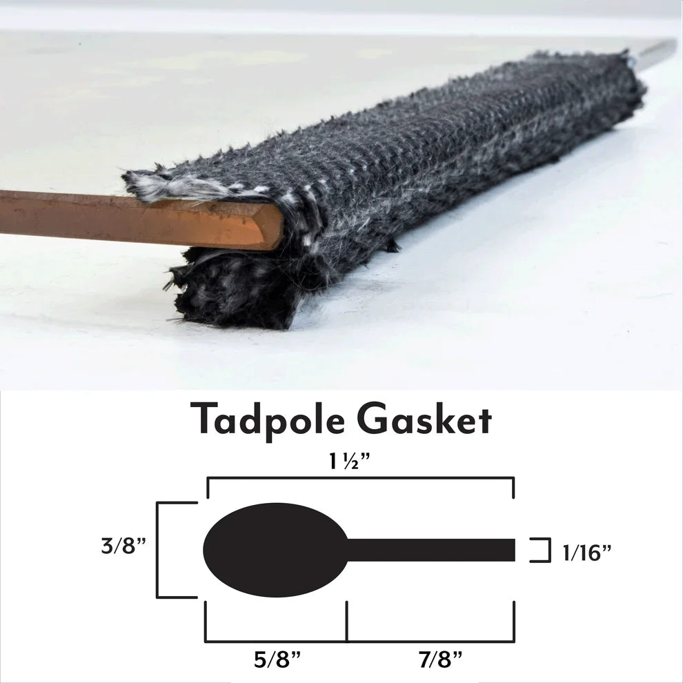 BBQ Smoker Tadpole P-Gasket 1 1/2" x 3/8" – 1000°F High Temp Seal | Sold by the Foot
